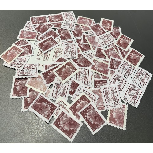 Lot de faciale 100 timbres TVP rouge 250g