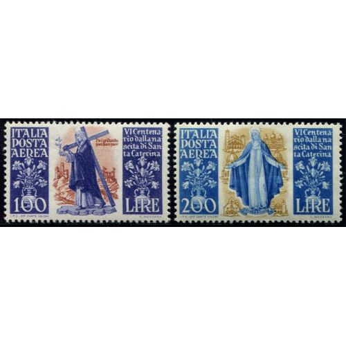 Lot 6445 - Italie Poste Aérienne - N°129/30 - Neuf ** Luxe