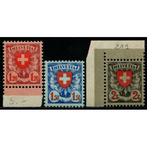 Lot 6716 - Suisse - N°209b, 210a et 211a - Neuf ** Luxe