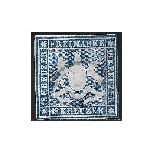 Lot W808 - Allemagne Wurtemberg  - N°15 - Oblitéré Qualité ST