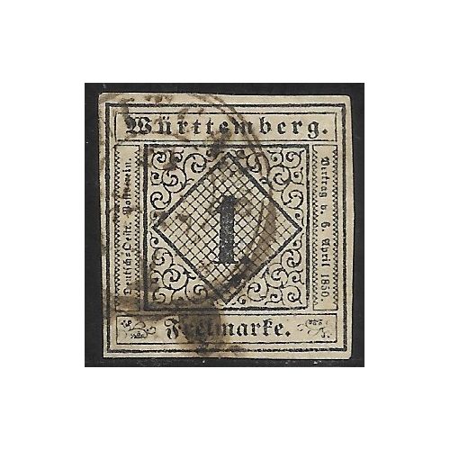 Lot W945 - Allemagne Wurtemberg  - N°1 - Oblitéré Qualité ST