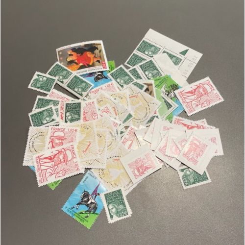 Lot de faciale de 100 timbres de 1,02€ (102€)