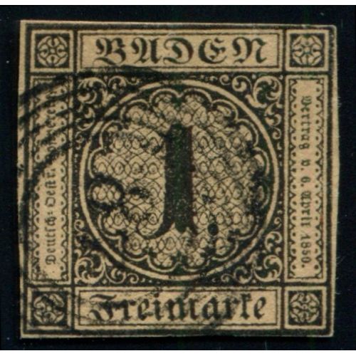 Lot A3791 - Allemagne Bade - N°1 - Oblitéré Qualité TB