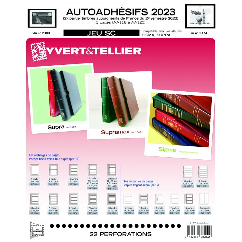 NOUVEAUTE - Jeux SC France Autoadhésifs 2023 2e Semestre