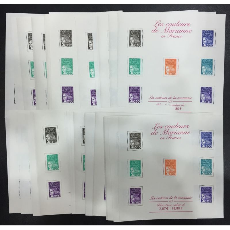 Lot de faciale 45 timbres de 2,87€/18,80F (129,15€) en Blocs